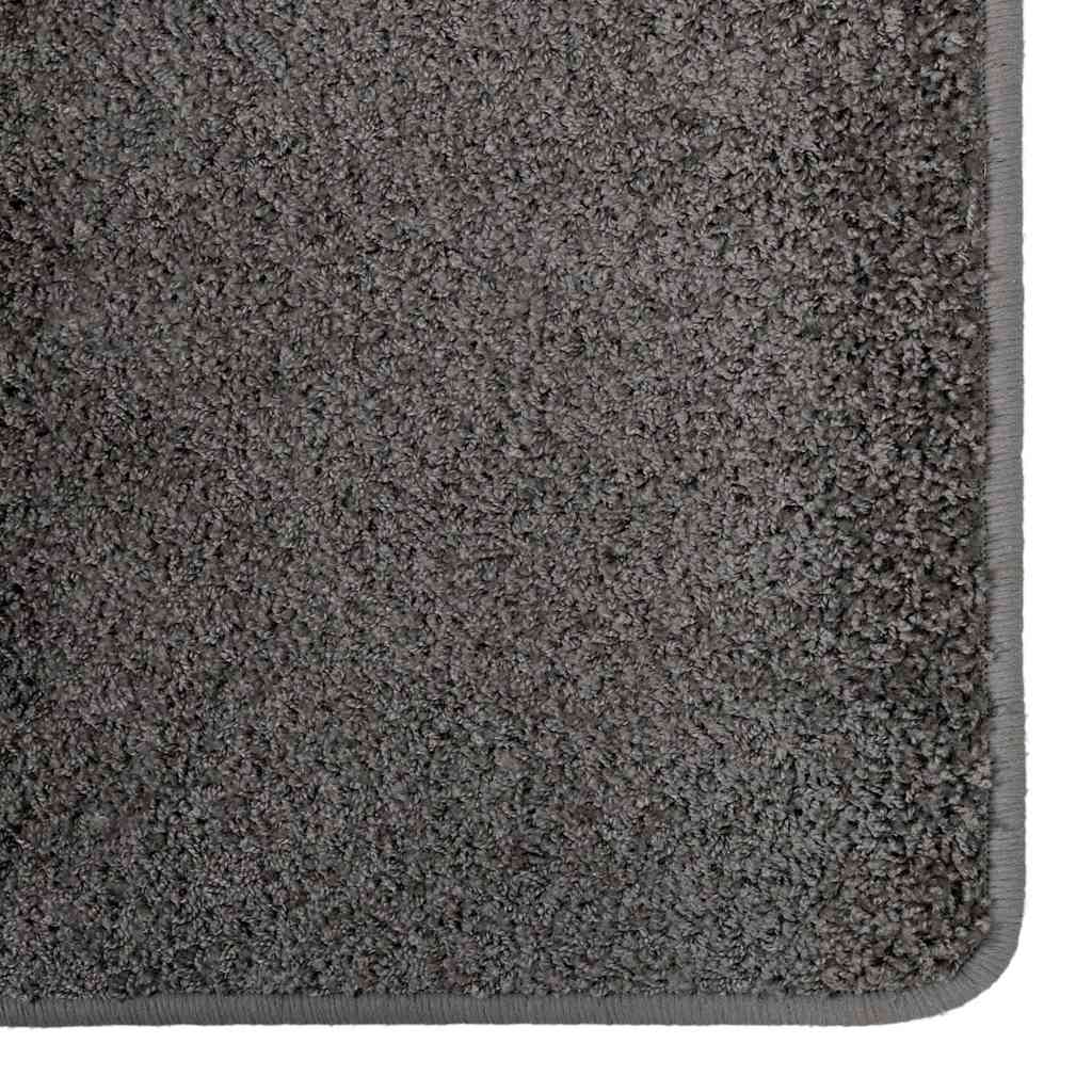 vidaXL Δερμάτινο Χαλί Γκρι 100 x 200 cm 100% Πολυπροπυλένιο Τούφτα - Image 4
