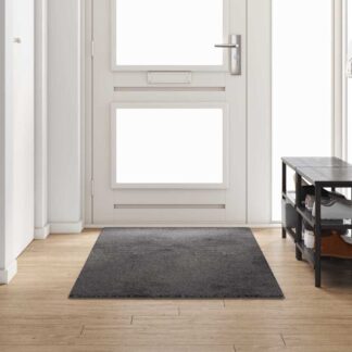 vidaXL Δερμάτινο Χαλί Γκρι 100 x 250 cm 100% Πολυπροπυλένιο Τούφτα