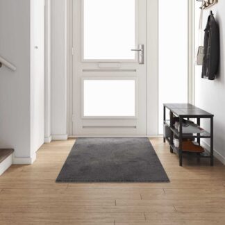 vidaXL Δερμάτινο Χαλί Γκρι 100 x 300 cm 100% Πολυπροπυλένιο Τούφτα