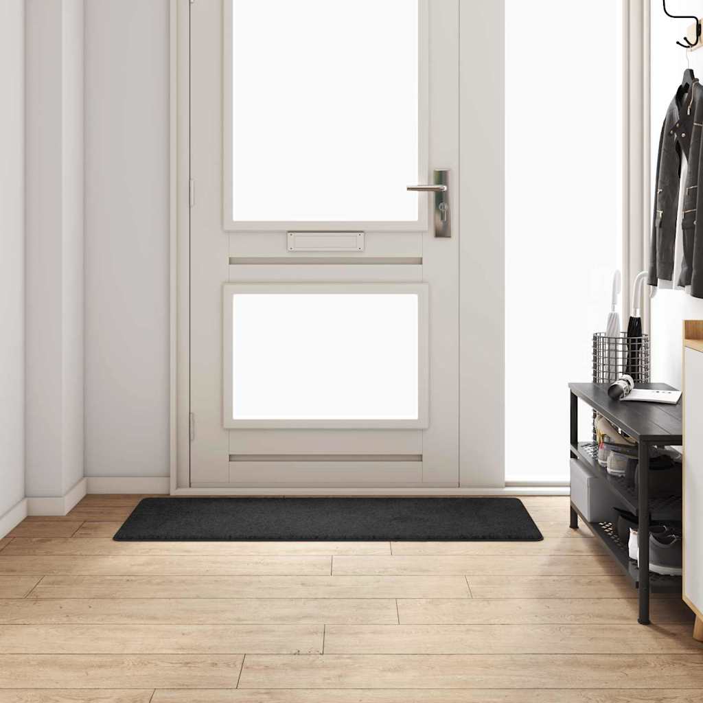 vidaXL Δερμάτινο Χαλί Μαύρο 50 x 150 cm 100% Πολυπροπυλένιο Τούφτα - Image 3