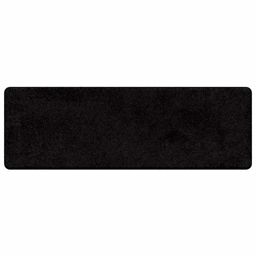 vidaXL Δερμάτινο Χαλί Μαύρο 50 x 150 cm 100% Πολυπροπυλένιο Τούφτα - Image 2
