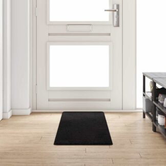 vidaXL Δερμάτινο Χαλί Μαύρο 50 x 200 εκ. 100% Πολυπροπυλένιο Τούφτα