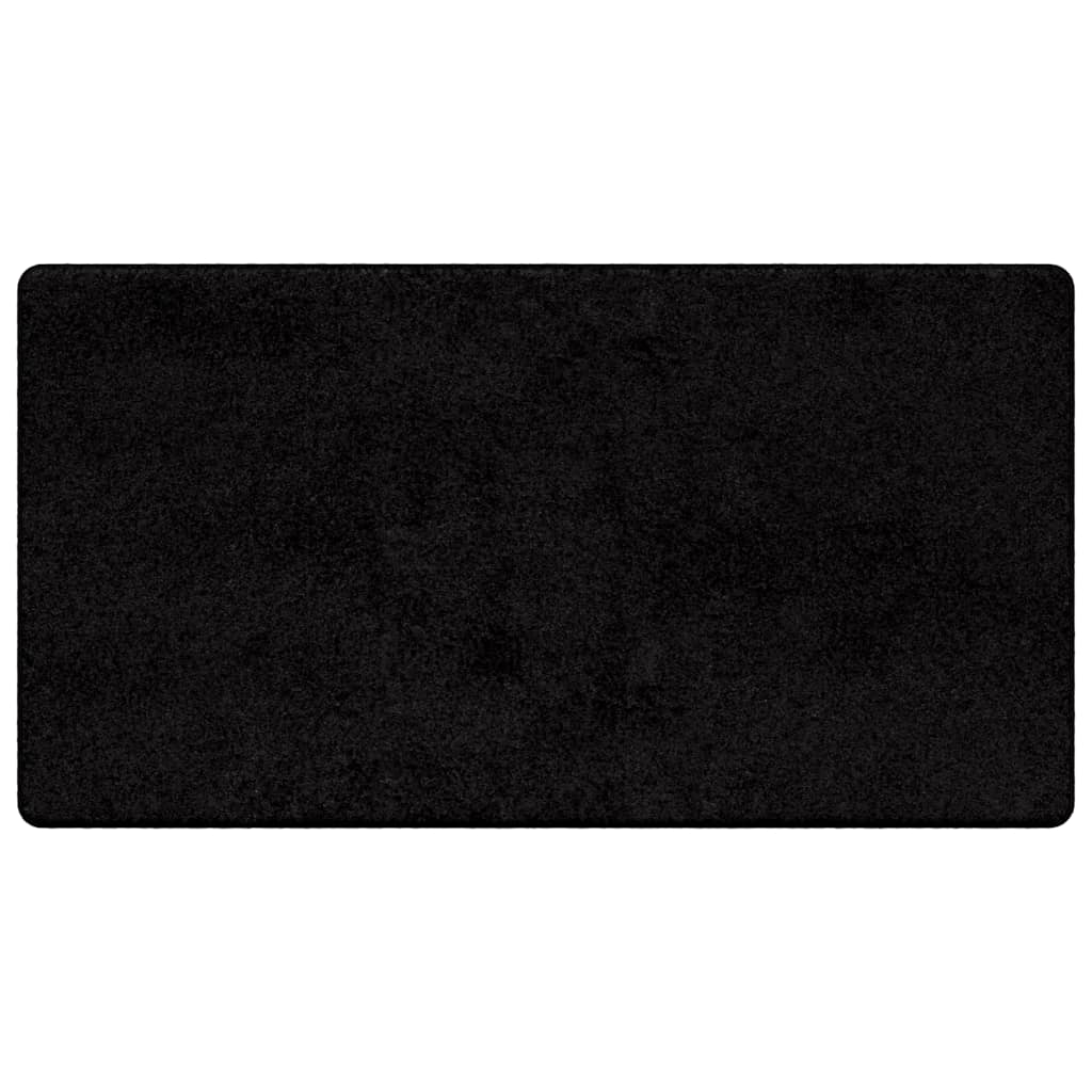 vidaXL Δερμάτινο Χαλί Μαύρο 80 x 150 cm 100% Πολυπροπυλένιο Τούφτα - Image 2