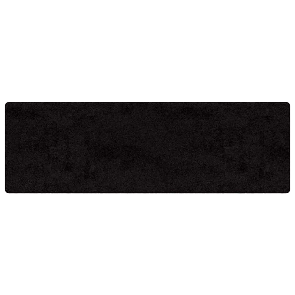 vidaXL Δερμάτινο Χαλί Μαύρο 100 x 300 cm 100% Πολυπροπυλένιο Τούφτα - Image 2
