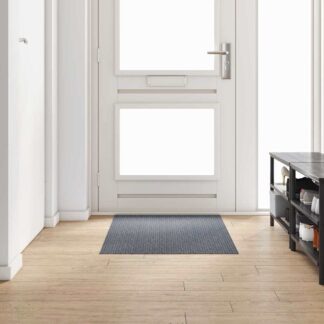 vidaXL Δερμάτινο Χαλί Γκρι 80 x 150 cm ύφασμα