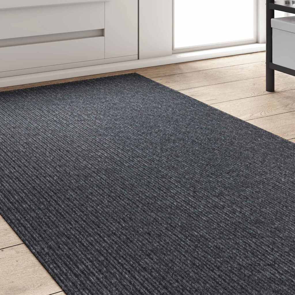 vidaXL Δερμάτινο Χαλί Γκρι 80 x 250 cm ύφασμα - Image 3