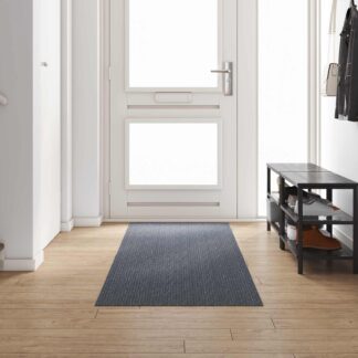 vidaXL Δερμάτινο Χαλί Γκρι 80 x 300 cm ύφασμα