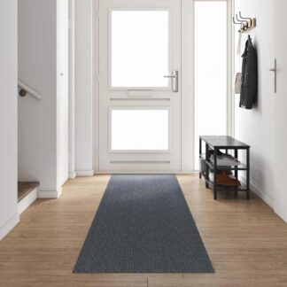 vidaXL Δερμάτινο Χαλί Γκρι 80 x 500 cm ύφασμα