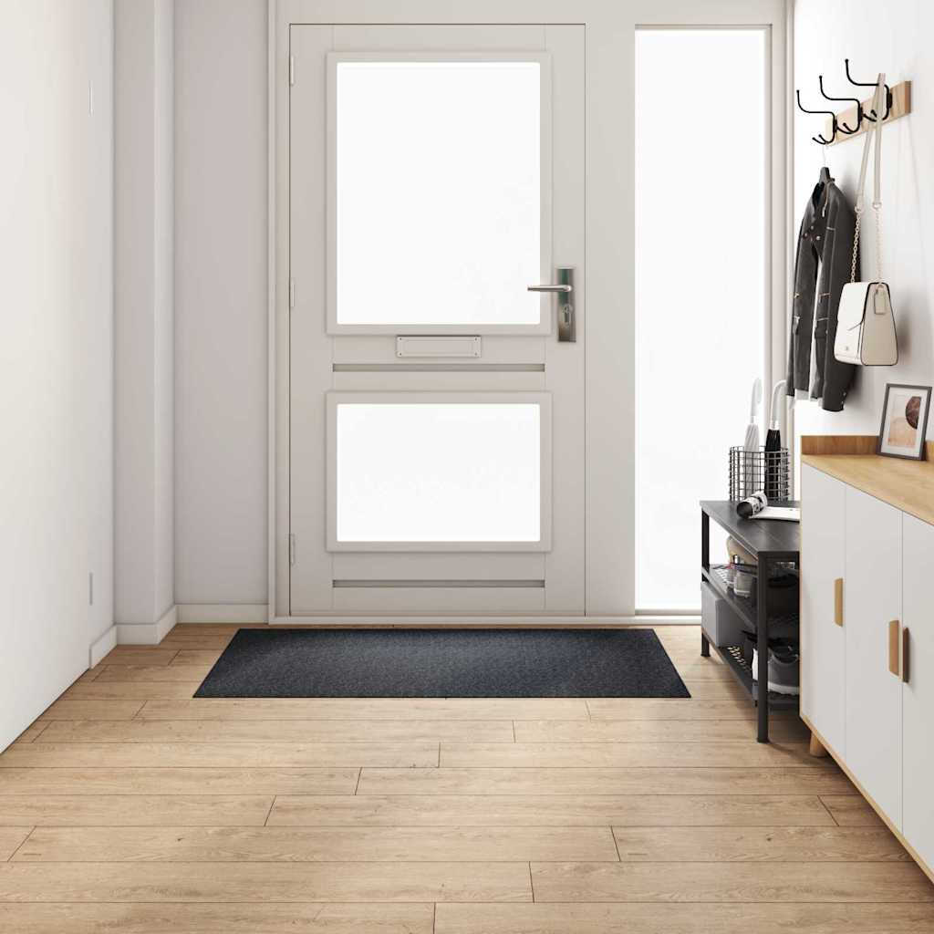 vidaXL Δερμάτινο Χαλί Ανθρακί 80 x 150 cm ύφασμα - Image 3