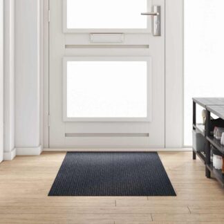 vidaXL Δερμάτινο Χαλί Ανθρακί 80 x 200 cm ύφασμα