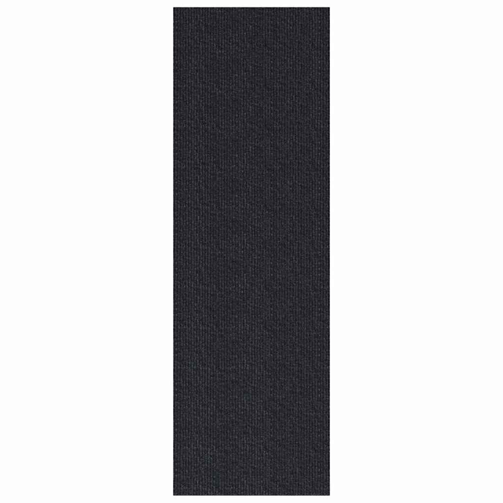 vidaXL Δερμάτινο Χαλί Ανθρακί 80 x 200 cm ύφασμα - Image 2