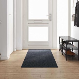 vidaXL Δερμάτινο Χαλί Ανθρακί 80 x 300 cm ύφασμα