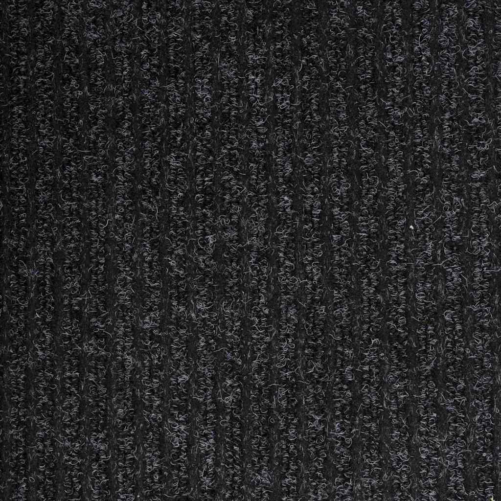 vidaXL Δερμάτινο Χαλί Ανθρακί 80 x 400 εκ. ύφασμα - Image 7