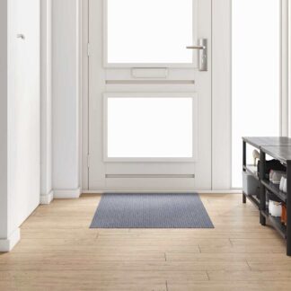 vidaXL Δερμάτινο Χαλί Ανοιχτό γκρι 80 x 150 cm ύφασμα