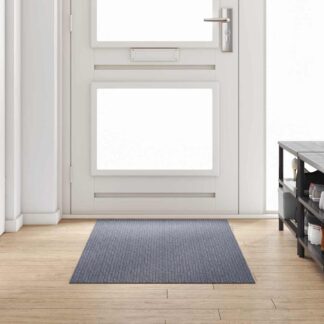 vidaXL Δερμάτινο Χαλί Ανοιχτό γκρι 80 x 200 cm ύφασμα