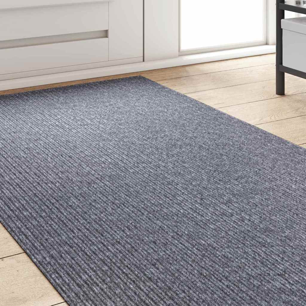 vidaXL Δερμάτινο Χαλί Ανοιχτό γκρι 80 x 250 cm ύφασμα - Image 3
