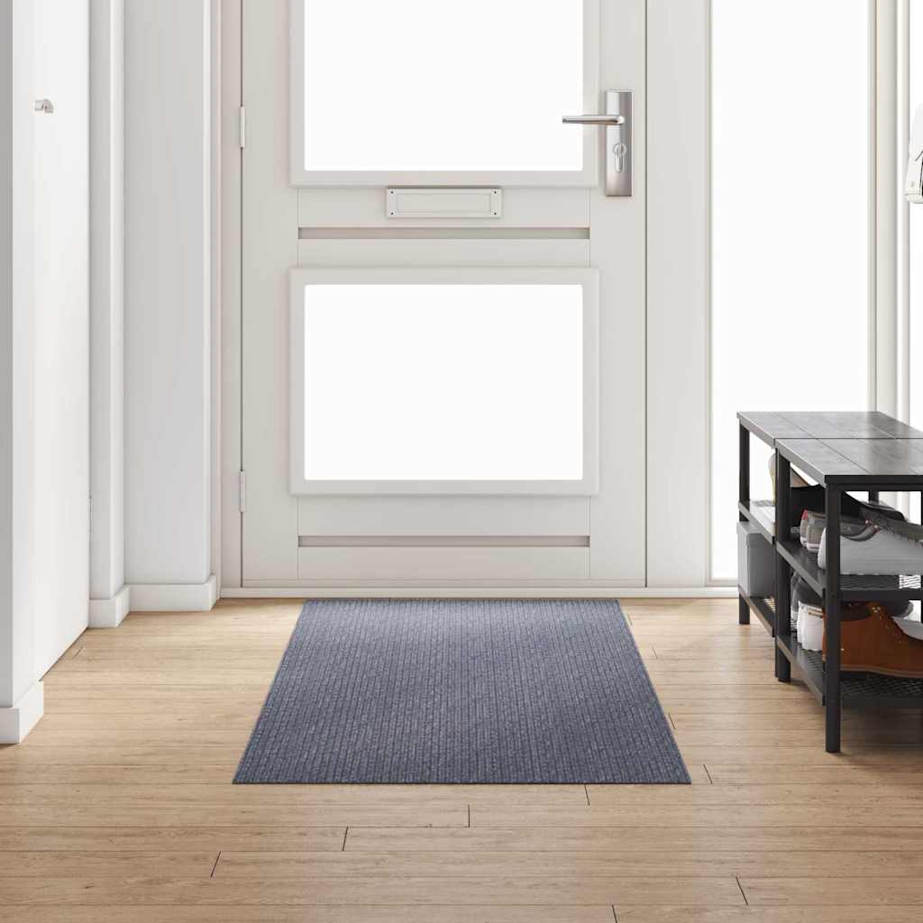 vidaXL Δερμάτινο Χαλί Ανοιχτό γκρι 80 x 250 cm ύφασμα