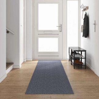 vidaXL Δερμάτινο Χαλί Ανοιχτό γκρι 80 x 500 cm ύφασμα