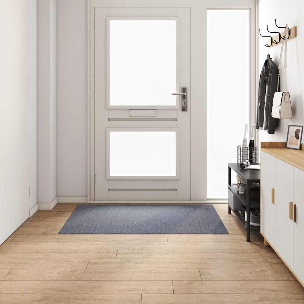 vidaXL Δερμάτινο Χαλί Ανοιχτό γκρι 100 x 150 cm ύφασμα - Image 3