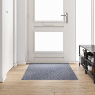 vidaXL Δερμάτινο Χαλί Ανοιχτό γκρι 100 x 200 cm ύφασμα
