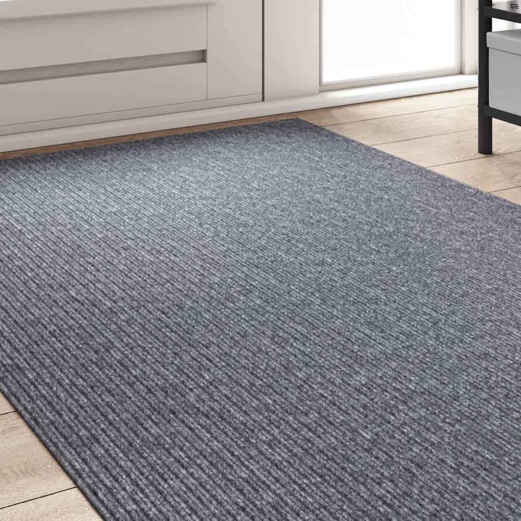vidaXL Δερμάτινο Χαλί Ανοιχτό γκρι 100 x 250 cm ύφασμα - Image 3