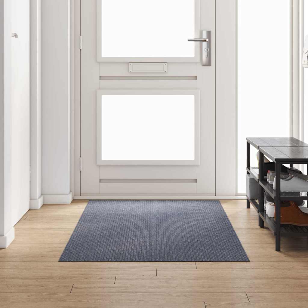 vidaXL Δερμάτινο Χαλί Ανοιχτό γκρι 100 x 250 cm ύφασμα