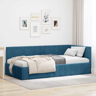 vidaXL Κρεβάτι Γωνίας Μπλε 90 x 200 cm Βελούδο