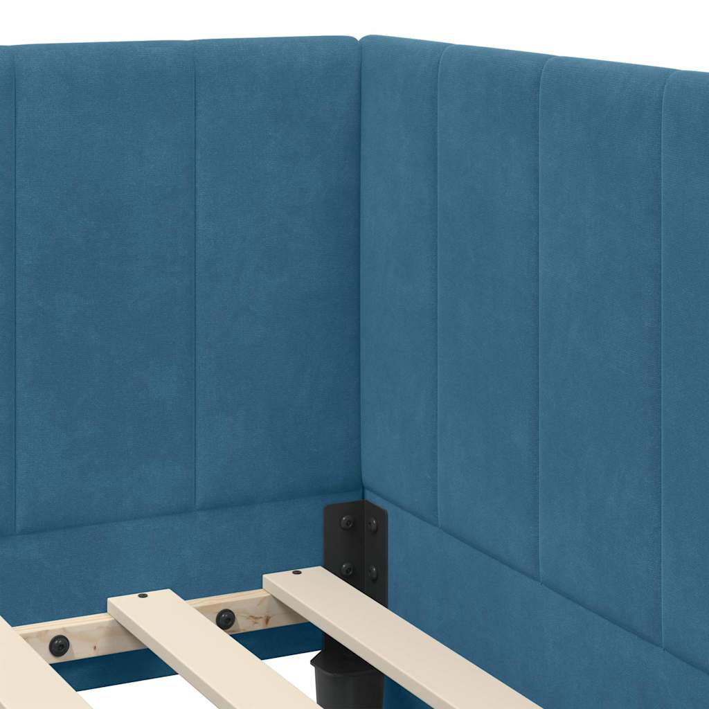 vidaXL Κρεβάτι Γωνίας Μπλε 100 x 200 cm Βελούδο - Image 8