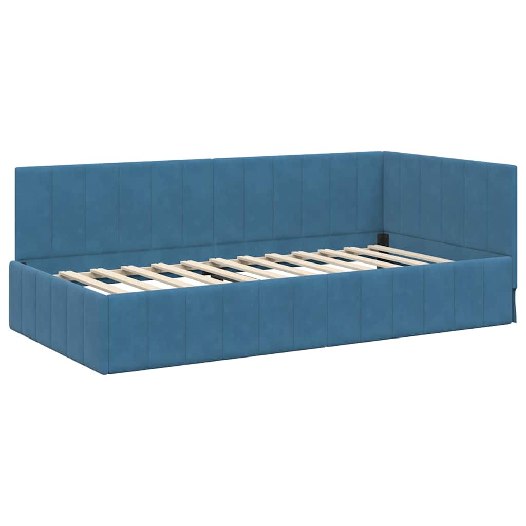 vidaXL Κρεβάτι Γωνίας Μπλε 100 x 200 cm Βελούδο - Image 4