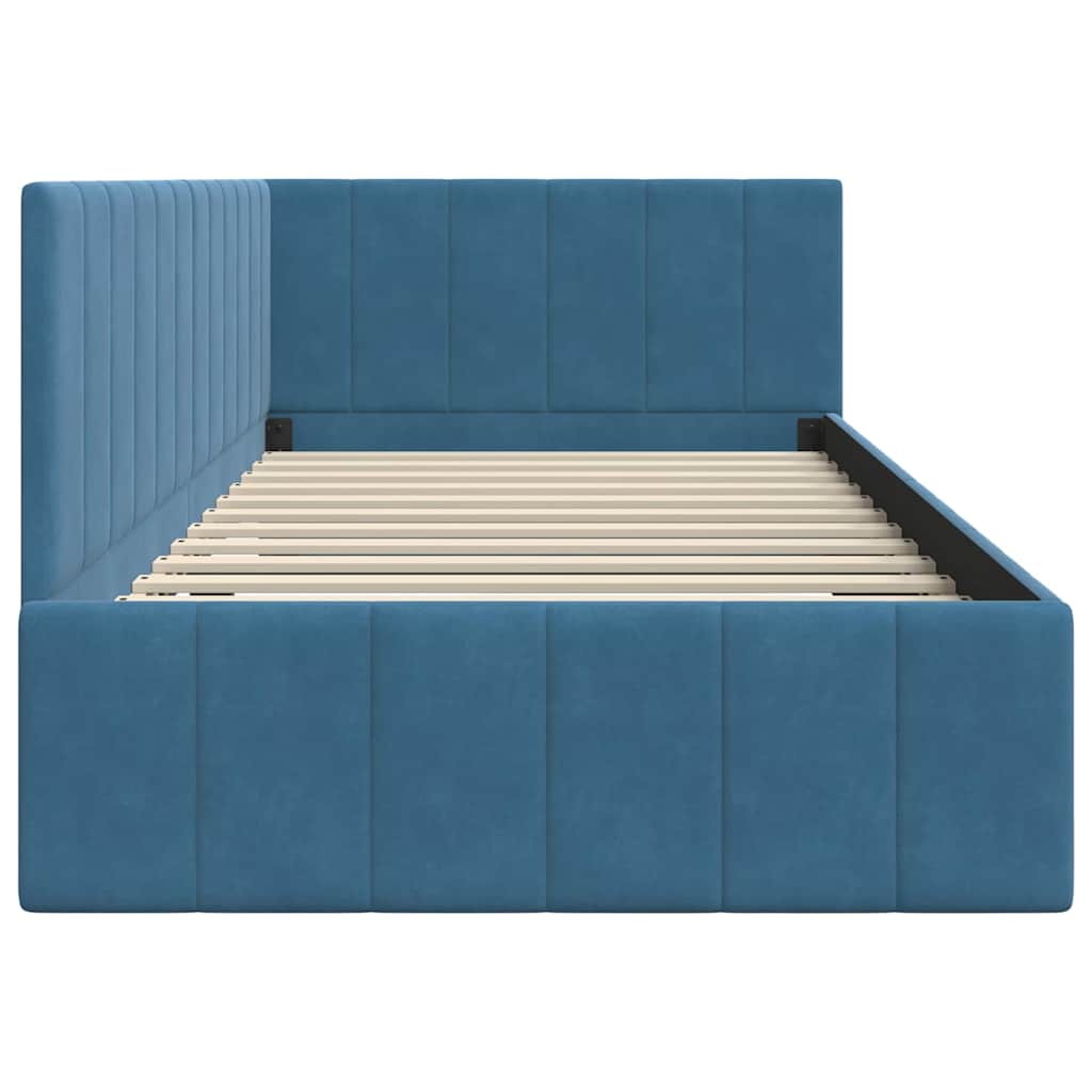 vidaXL Κρεβάτι Γωνίας Μπλε 100 x 200 cm Βελούδο - Image 6