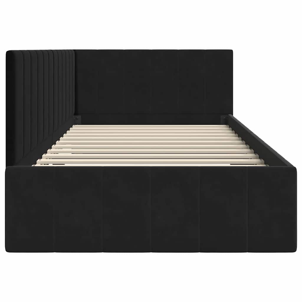 vidaXL Κρεβάτι Γωνίας Μαύρο 100 x 200 cm Βελούδο - Image 6