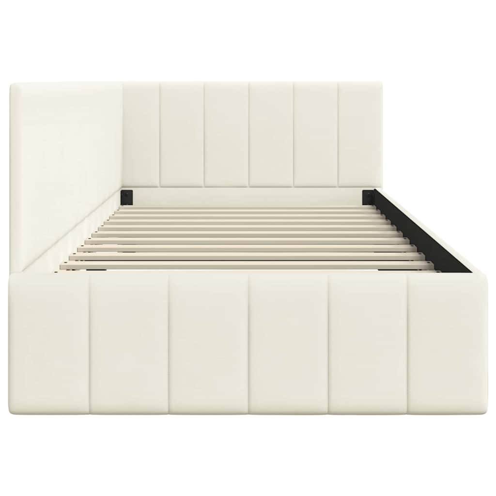 vidaXL Κρεβάτι Γωνίας Κρεμ 100 x 200 cm Βελούδο - Image 6