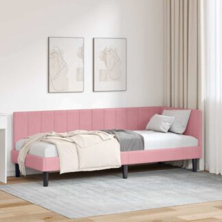 vidaXL Κρεβάτι Γωνίας Ροζ 80 x 200 cm Βελούδο