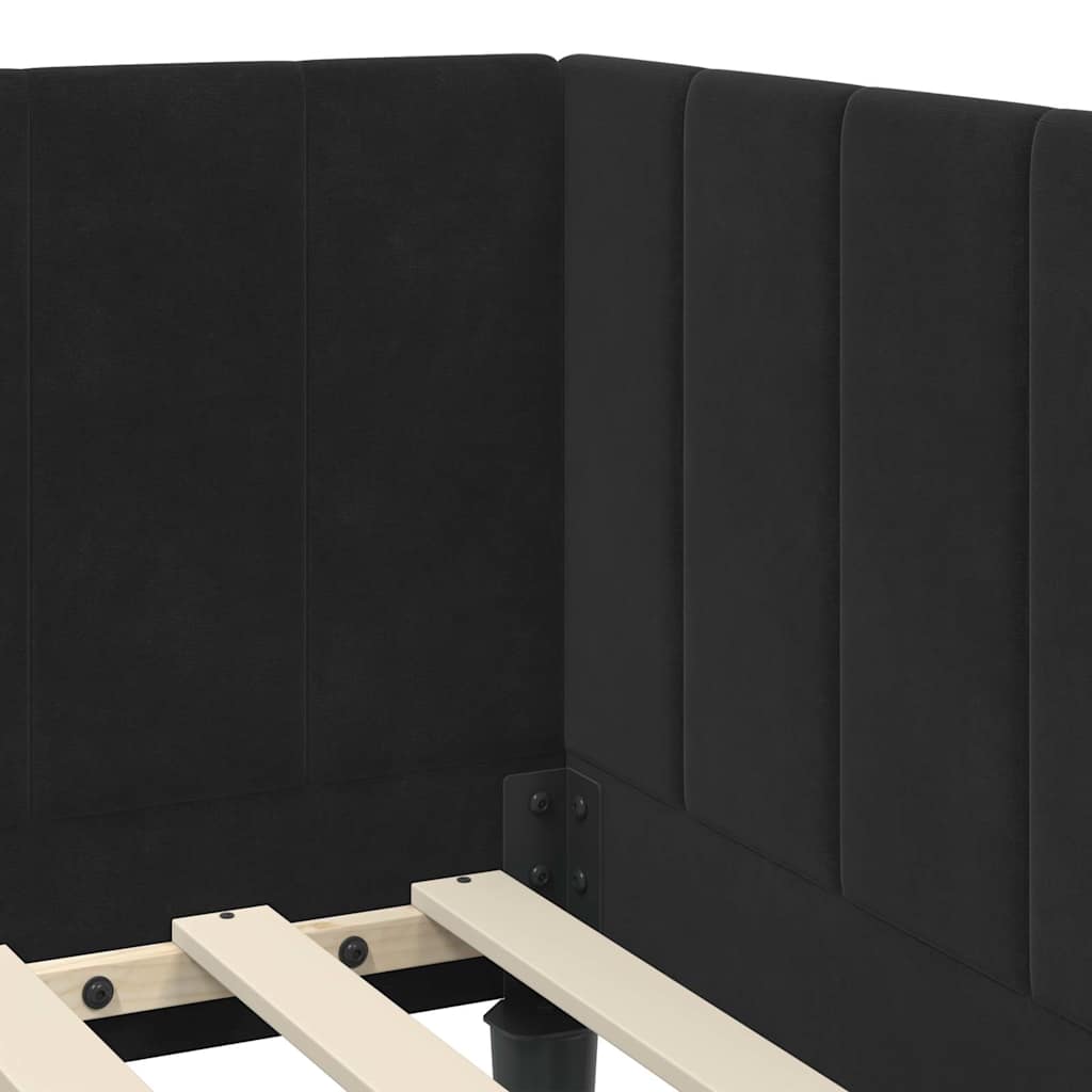 vidaXL Κρεβάτι Γωνίας Μαύρο 80 x 200 cm Βελούδο - Image 8