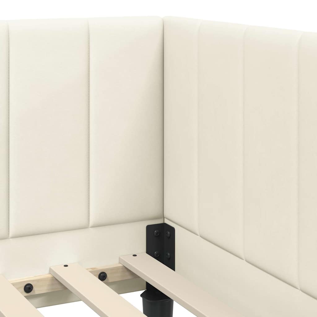 vidaXL Κρεβάτι Γωνίας Κρεμ 80 x 200 cm Βελούδο - Image 8