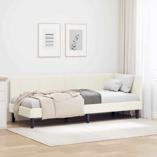 vidaXL Κρεβάτι Γωνίας Κρεμ 80 x 200 cm Βελούδο