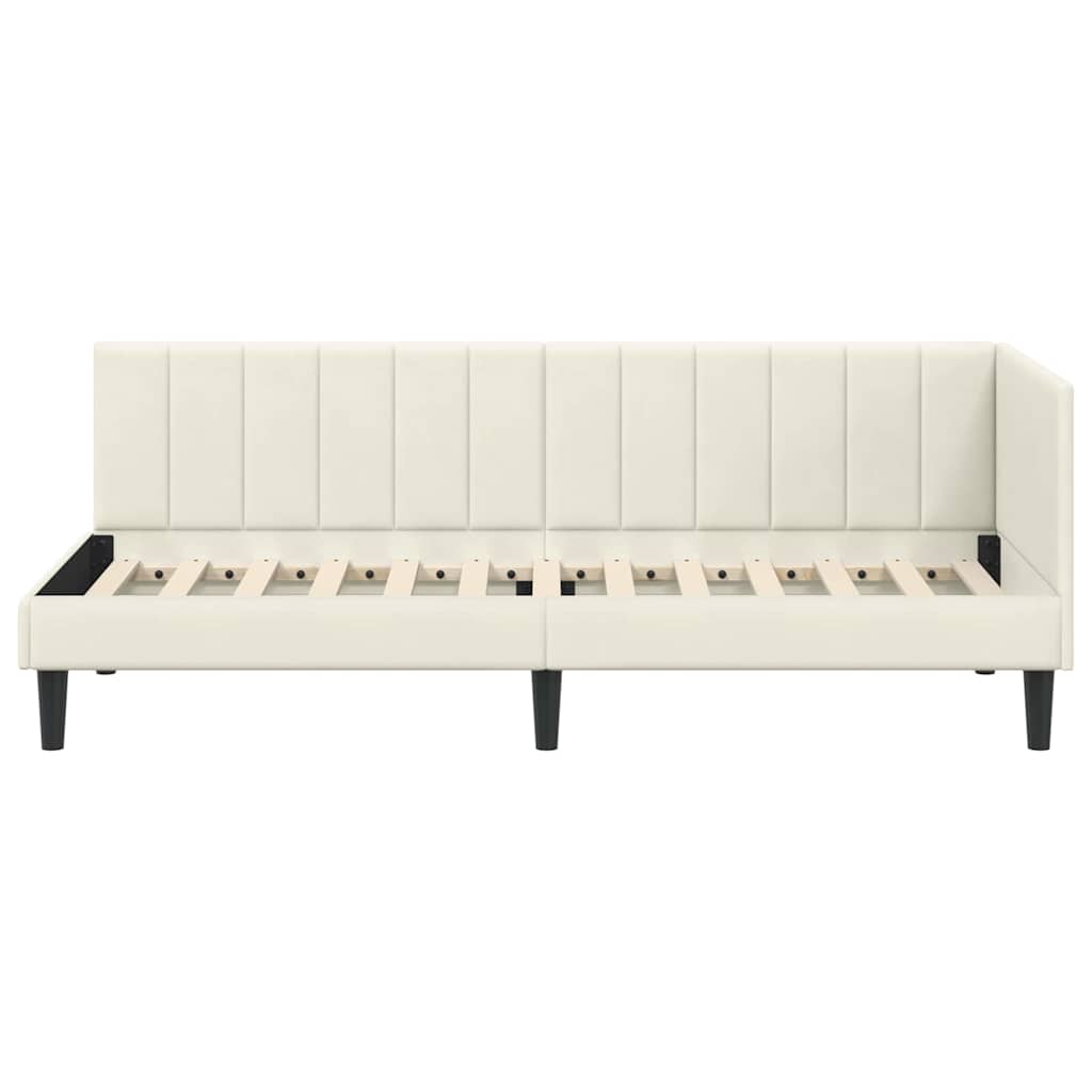 vidaXL Κρεβάτι Γωνίας Κρεμ 80 x 200 cm Βελούδο - Image 5
