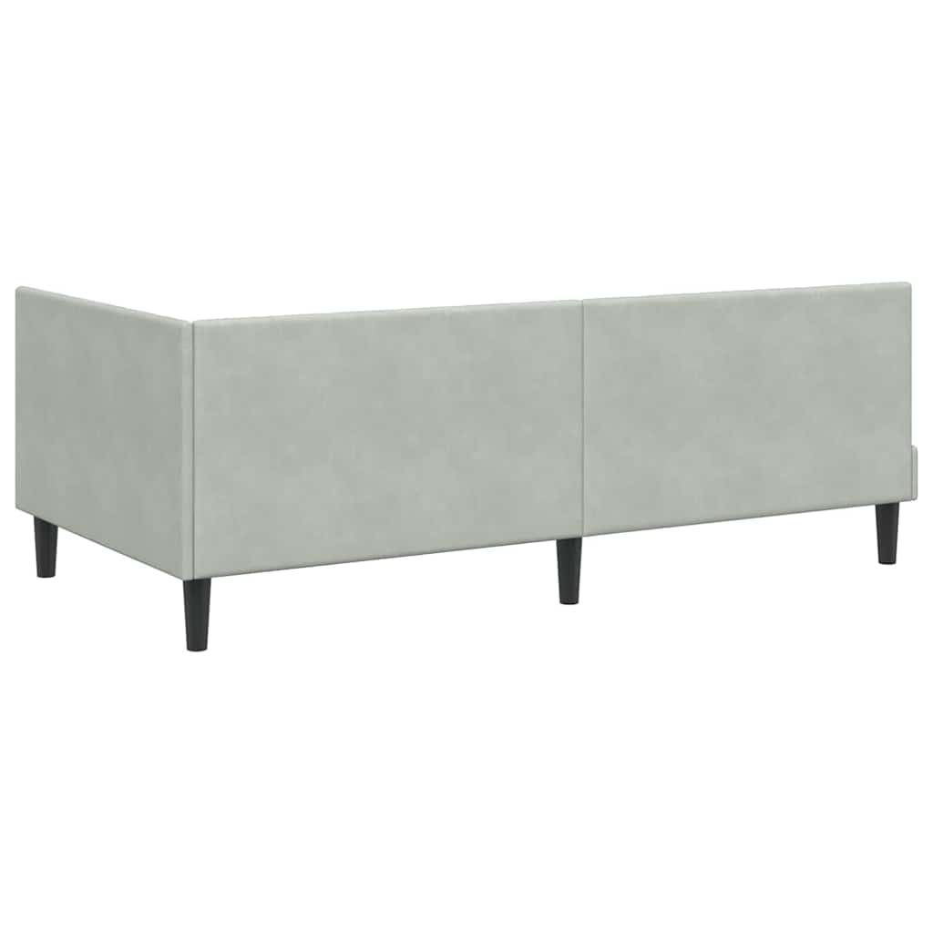 vidaXL Κρεβάτι Γωνίας Ανοιχτό γκρι 90 x 190 cm Βελούδο - Image 7