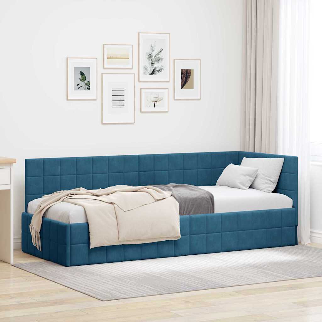 vidaXL Κρεβάτι Γωνίας Μπλε 80 x 200 cm Βελούδο