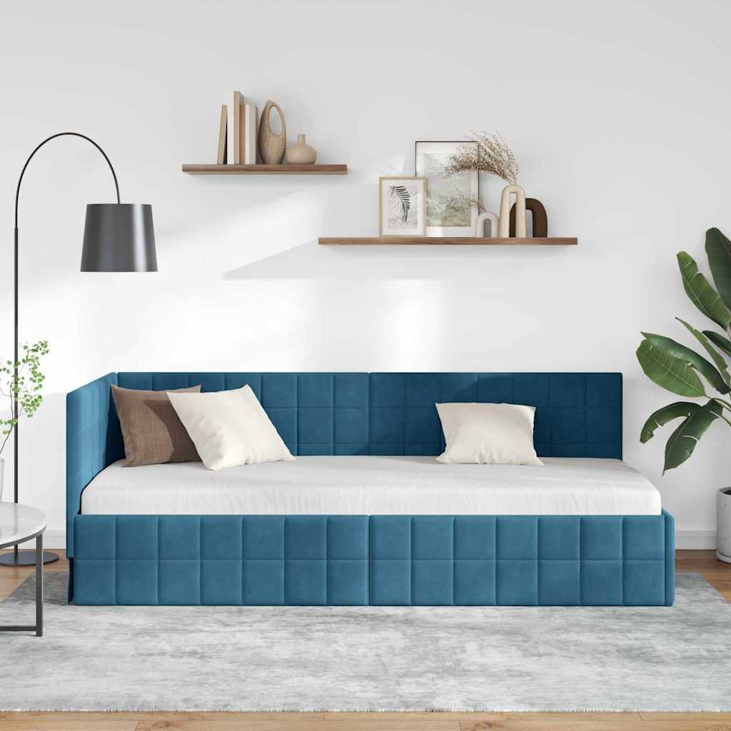 vidaXL Κρεβάτι Γωνίας Μπλε 80 x 200 cm Βελούδο - Image 3