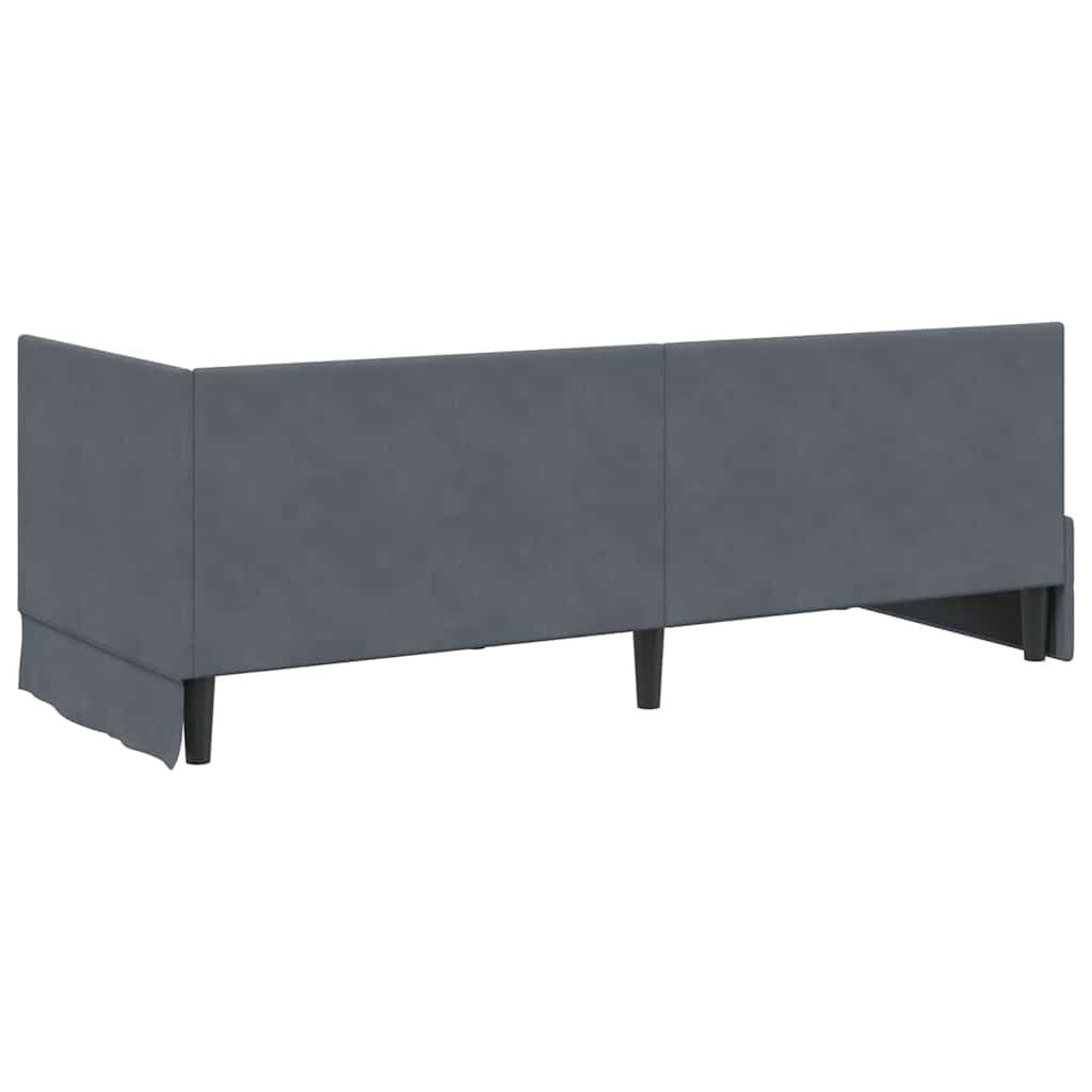vidaXL Κρεβάτι Γωνίας Σκούρο Γκρι 80 x 200 cm Βελούδο - Image 7