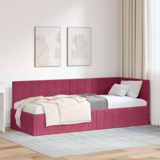 vidaXL Κρεβάτι Γωνίας Κόκκινο 80 x 200 cm Βελούδο
