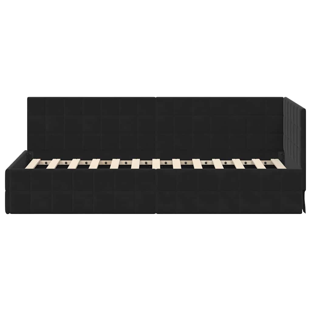 vidaXL Κρεβάτι Γωνίας Μαύρο 80 x 200 cm Βελούδο - Image 5
