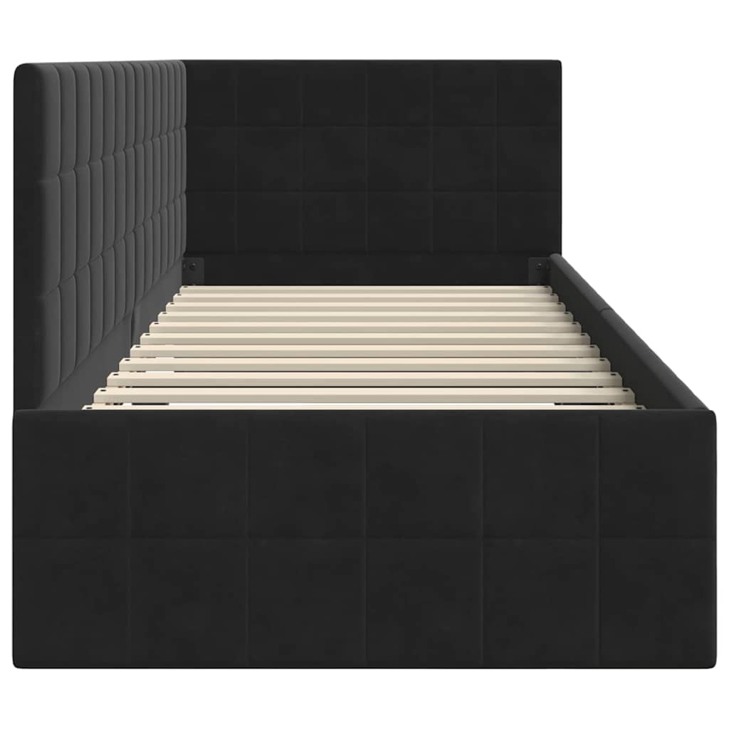 vidaXL Κρεβάτι Γωνίας Μαύρο 80 x 200 cm Βελούδο - Image 6