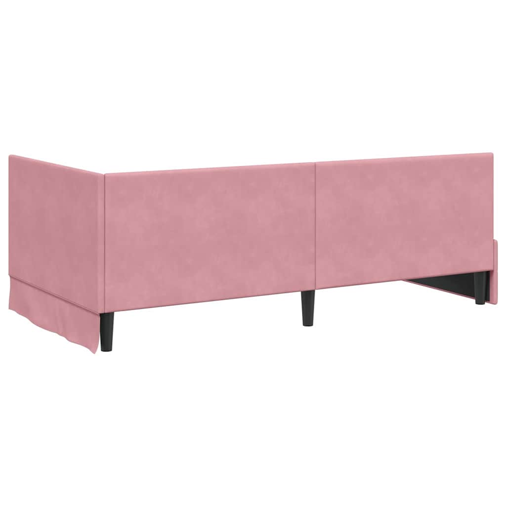 vidaXL Κρεβάτι Γωνίας Ροζ 90 x 190 cm Βελούδο - Image 7