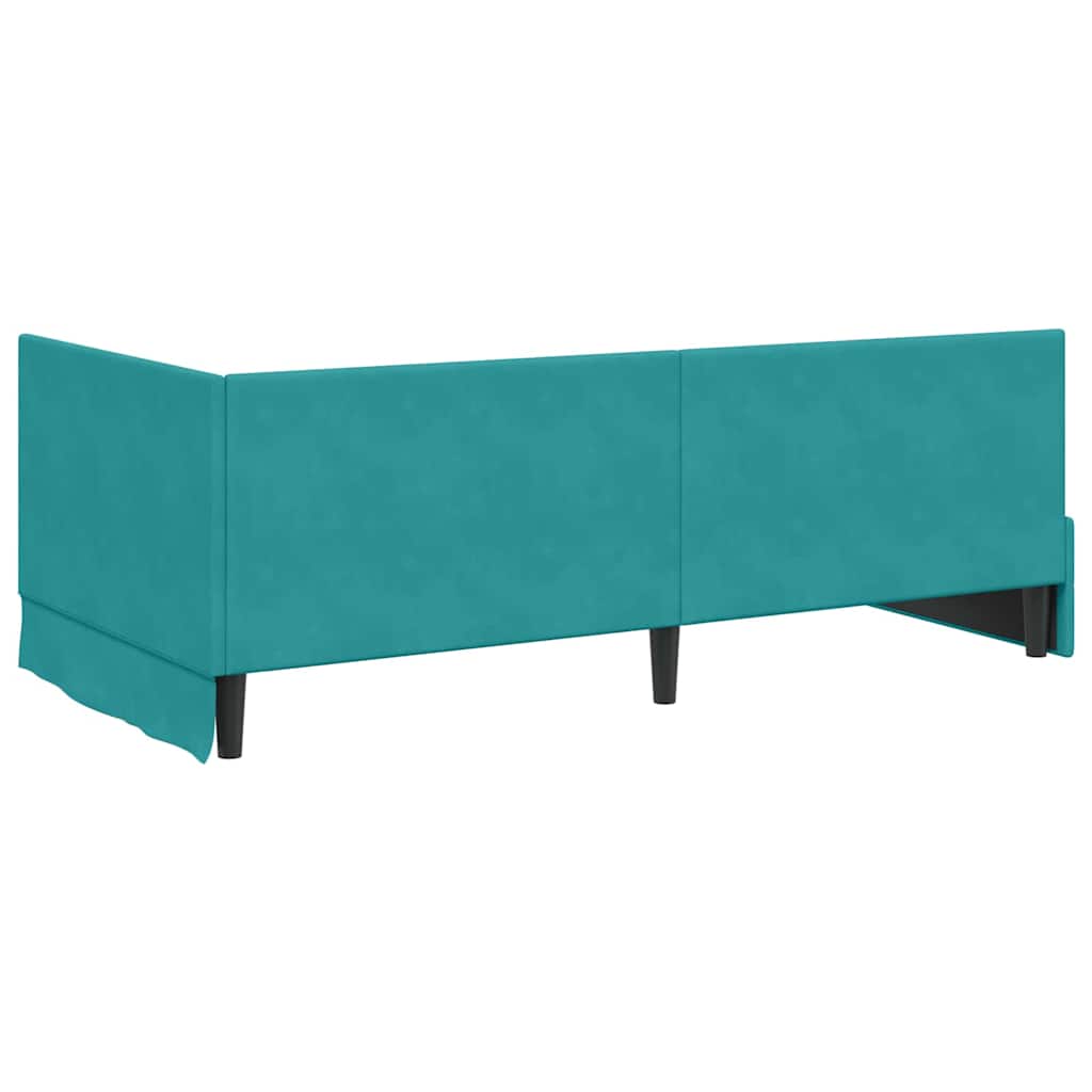 vidaXL Κρεβάτι Γωνίας Τιρκουάζ 90 x 200 cm Βελούδο - Image 7