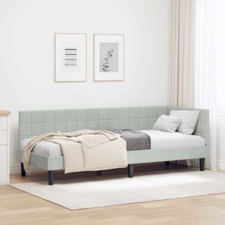 vidaXL Κρεβάτι Γωνίας Ανοιχτό γκρι 80 x 200 cm Βελούδο