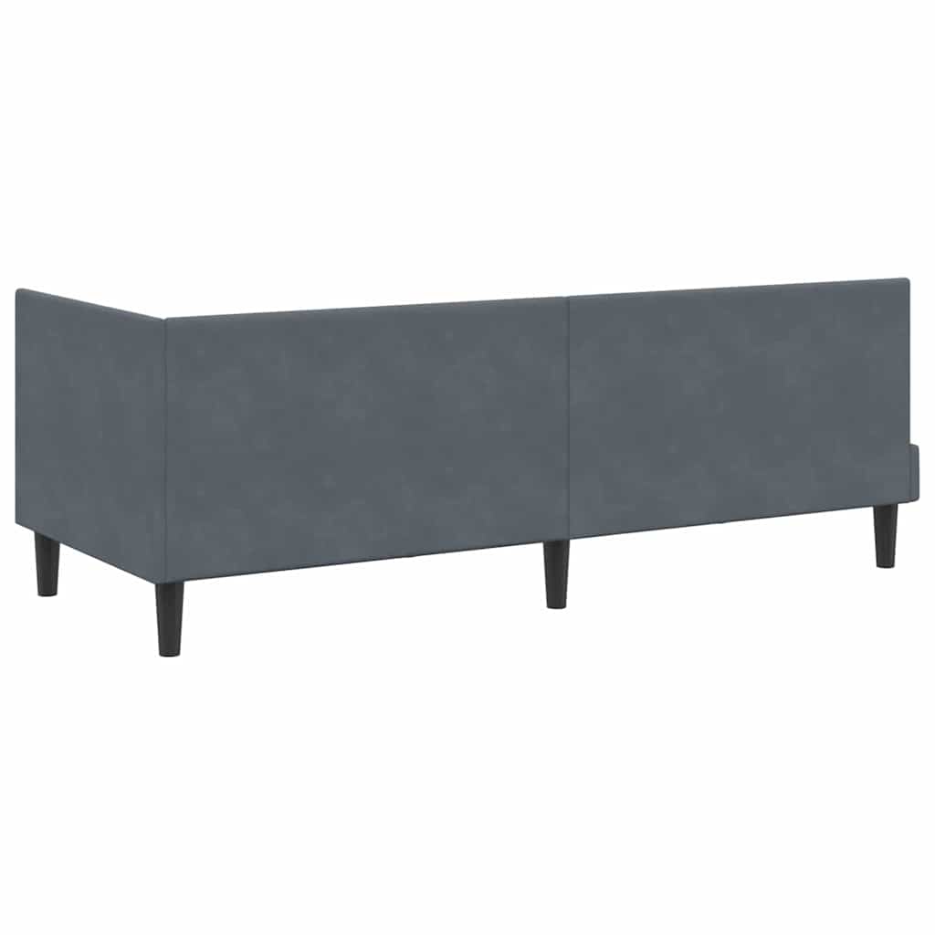 vidaXL Κρεβάτι Γωνίας Σκούρο Γκρι 80 x 200 cm Βελούδο - Image 7