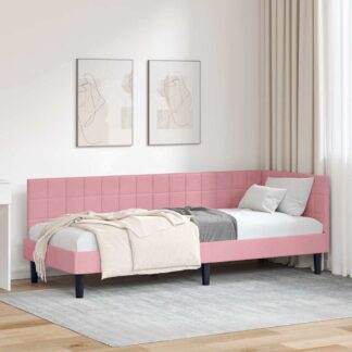 vidaXL Κρεβάτι Γωνίας Ροζ 80 x 200 cm Βελούδο