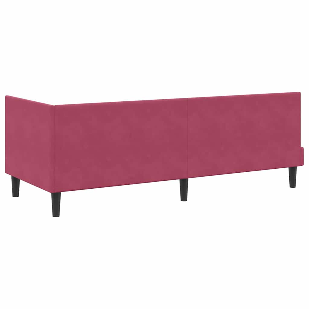 vidaXL Κρεβάτι Γωνίας Κόκκινο 80 x 200 cm Βελούδο - Image 7